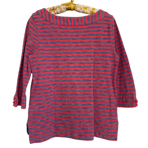 Talbots 3/4 Sleeve Nautical Boatneck Blouse Womens Sz M Petite Striped Tunic Top - Picture 3 of 8